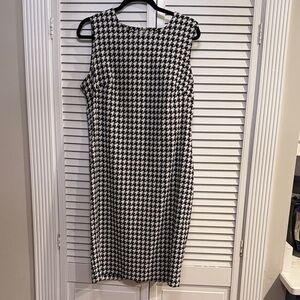 Calvin Klein Classic Black and White Houndstooth Dress